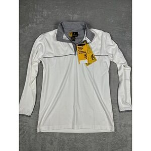 Browning Highline Men's 1/4 Zip Tech Pullover Shooters Shirt White Size M NEW